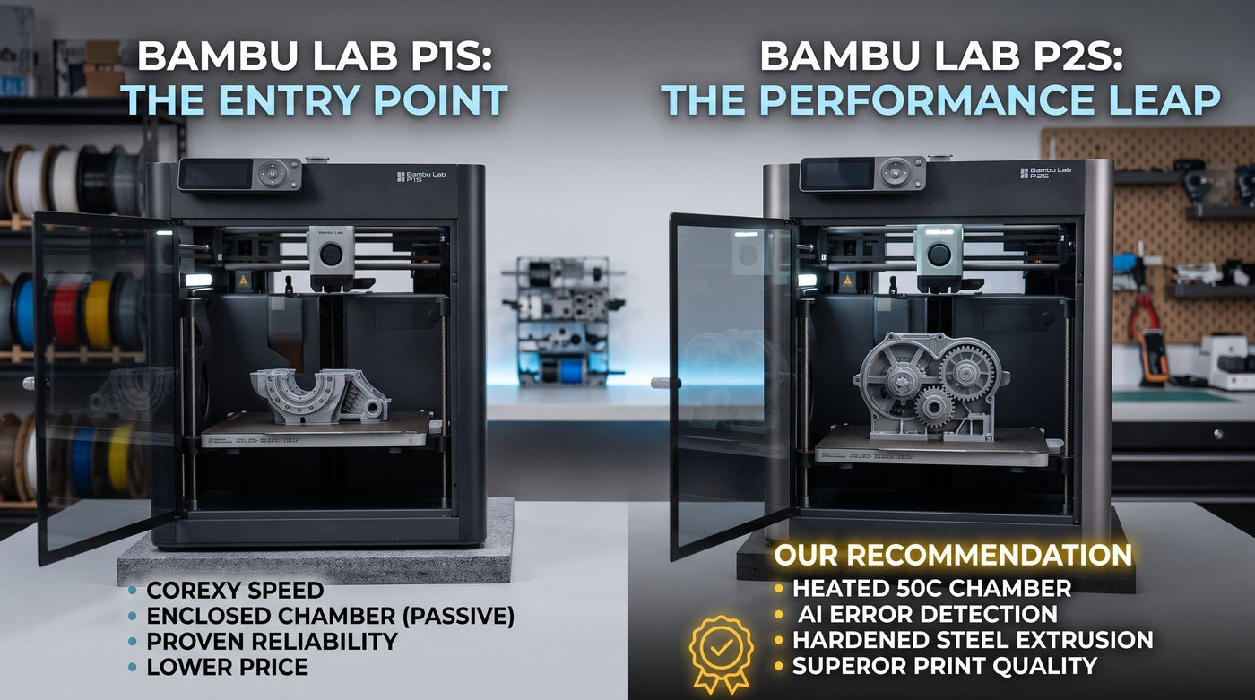 Bambu Lab P1S vs P2S: Which Enclosed Printer to Buy?