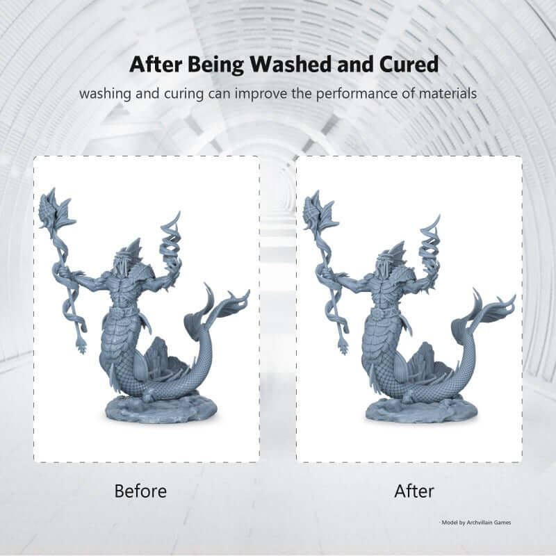 before and after curing and cleaning