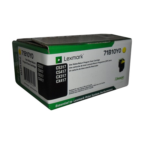 Lexmark CS/CX317, 417, 517 Yellow Return Programme 2.3K Toner Cartridge Part no.: 71B10Y0