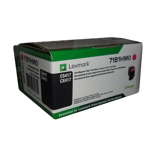 	Lexmark CS/CX417, 517 Magenta Return Programme 3.5K Toner Cartridge Part no.: 71B1HM0