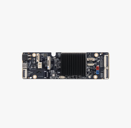Computer motherboard on a white background