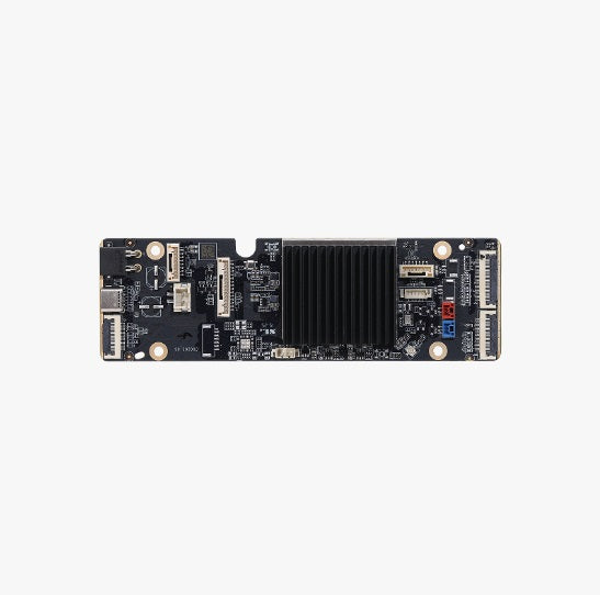 Computer motherboard on a white background