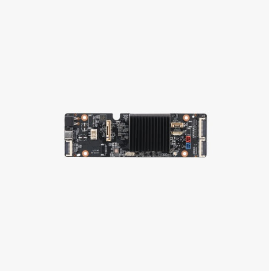 Computer motherboard on a white background