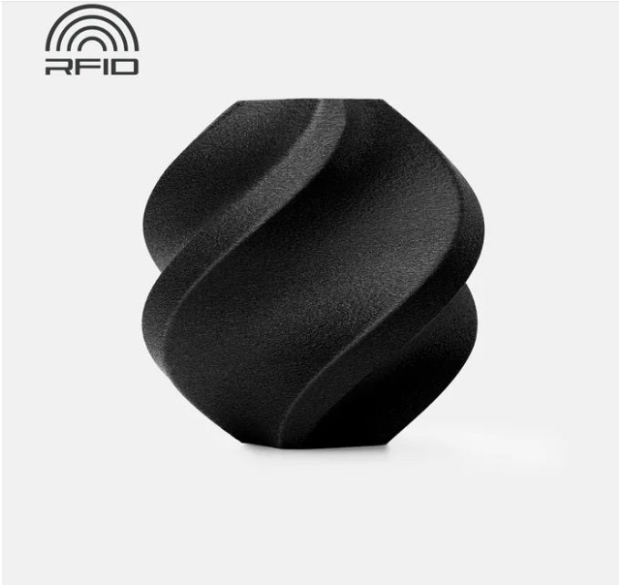 Black RFID tag on a white background with 'RFID' logo.