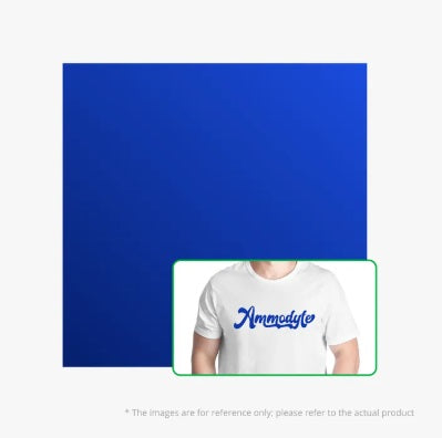 Person wearing a white t-shirt with 'Ammodife' logo against a blue background