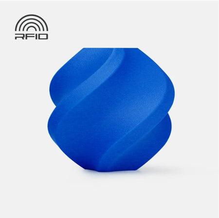 Blue silicone pet toy with 'RFID' branding on a light gray background