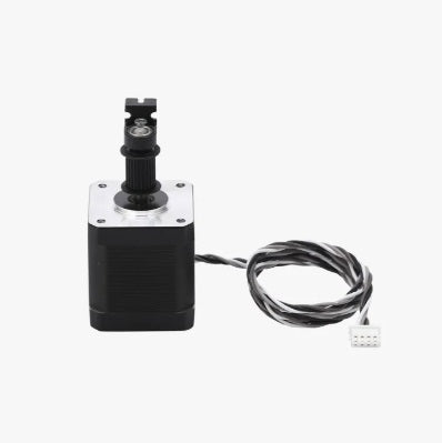 Mechanical component with a cable on a white background