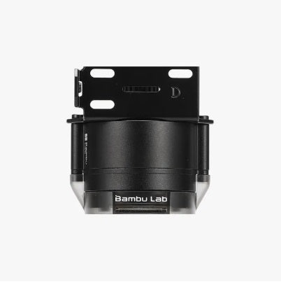 Black 3D printer component with 'Bambu Lab' branding on a white background