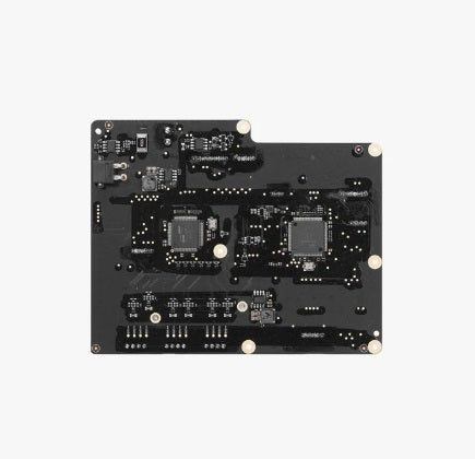 Electronic circuit board on a white background