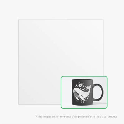 Black mug with whale design on a white background