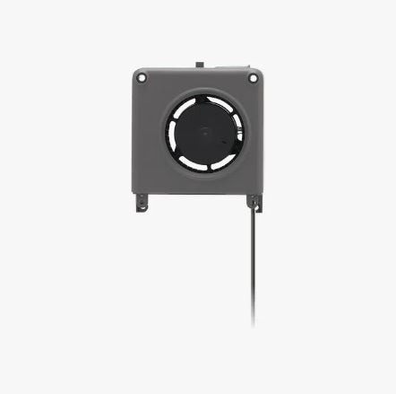 Black cooling fan on a white background