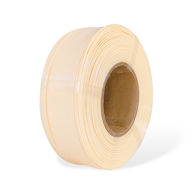 Roll of beige  filament on a white background