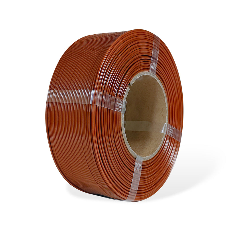 Roll of Brown filament on a white background