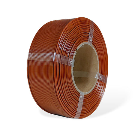 Roll of Brown filament on a white background