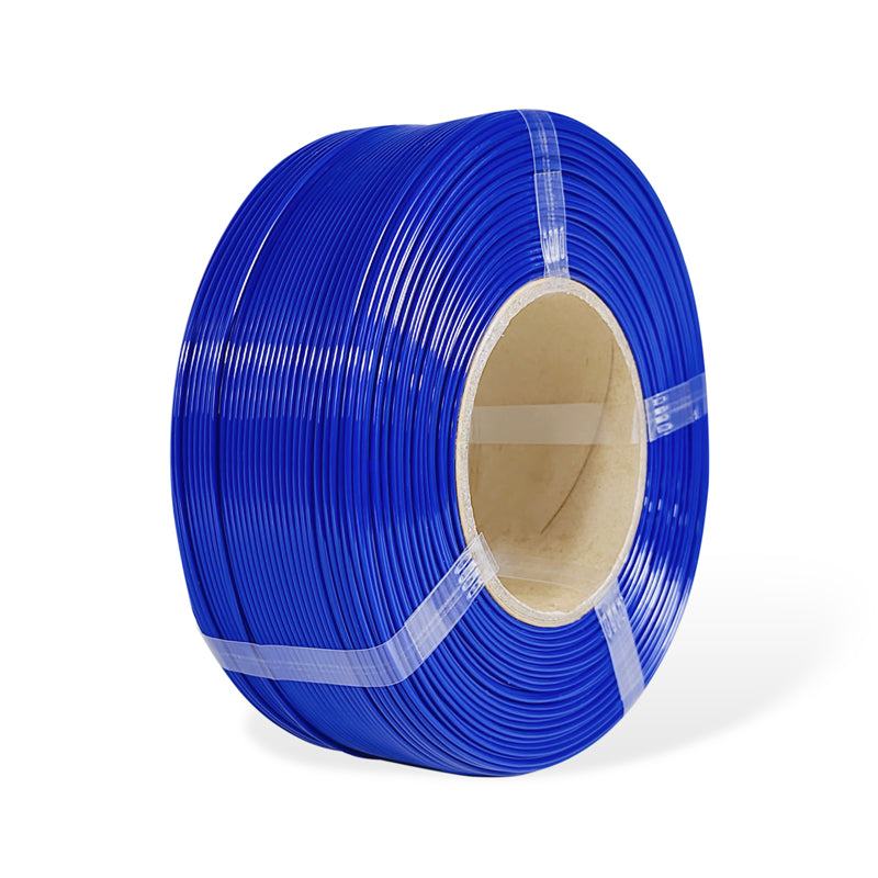 Roll of dark blue  filament on a white background