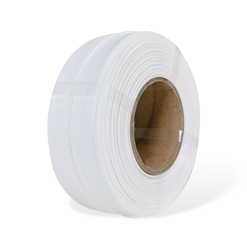 Roll of white  filament on a white background