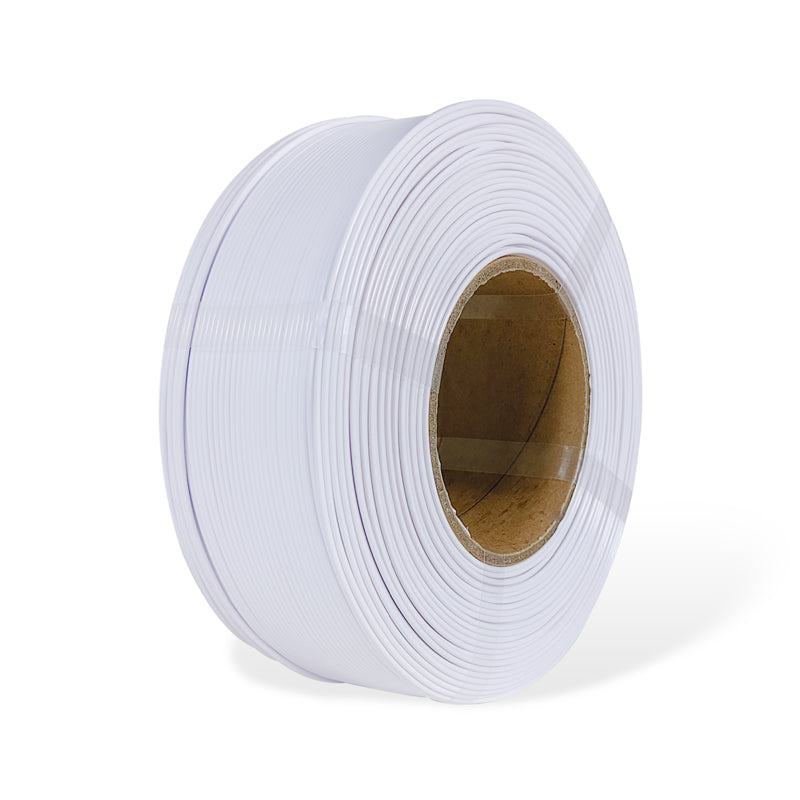 Roll of white  filament on a white background