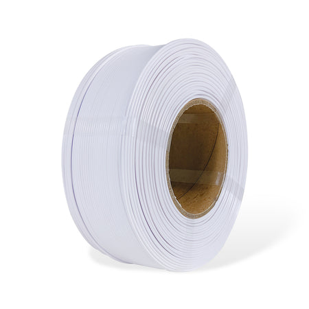 Roll of white  filament on a white background