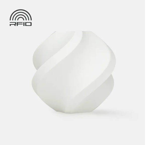 White spherical object with 'RFID' branding on a white background