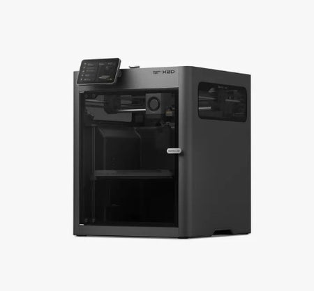 Grey X2D 3D printer on a white background
