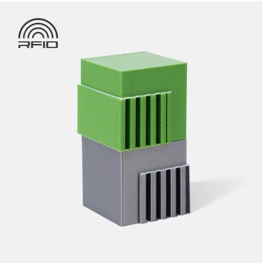 Green and gray RFID device on a white background. Breakaway Support for ABS 0.5K