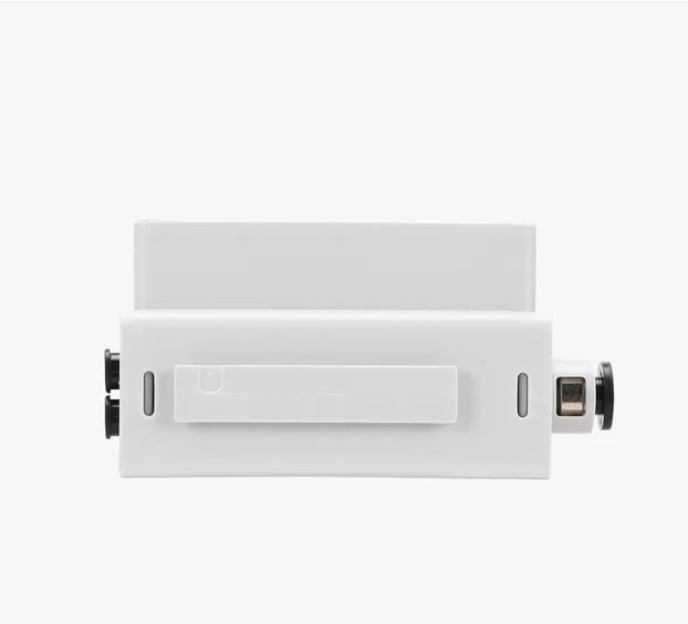 White electronic device with ports on a white background