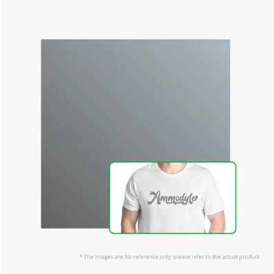 Person wearing a white t-shirt with 'Amodele' logo against a gray background
