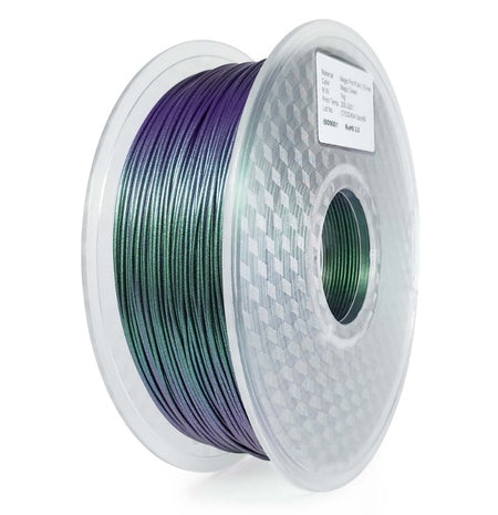 Spool of filament with gradient color on a white background