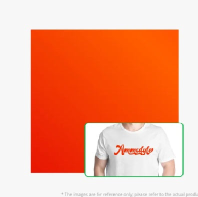 Person wearing a white t-shirt with 'Amcody' logo in front of an orange square