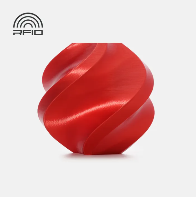 Red swirled object on a white background with 'RFID' logo.