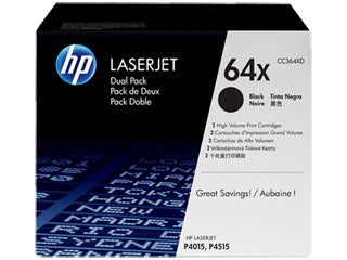 HP CC364XD #64X Dual Pack Black Toner Cartridge for Laserjet P4015