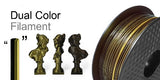 Dual Color-split diameter Black/Gold PLA