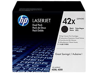 HP Q5942XD #42X Black HY Toner Twin Pack For Laserjet 4250/4350