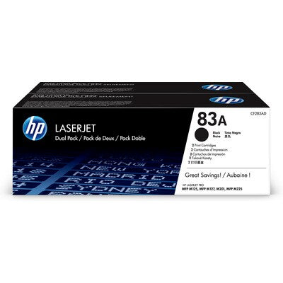 HP CF283A #83A Twin Pack Black For M127fn Mfp, M127fw Mfp, M201dw, M225dn, M225dw