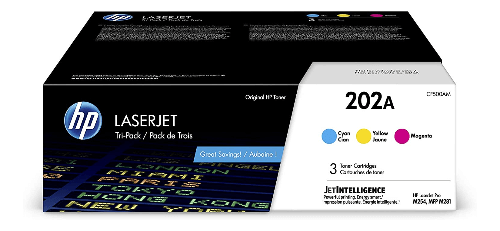 HP CF500AM #202A CYM Multi-Pack Toner For Color Laserjet Pro M254/M280 Series